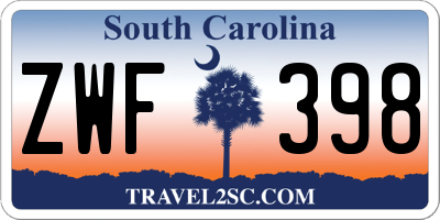 SC license plate ZWF398