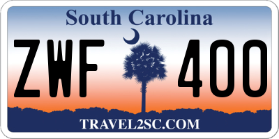 SC license plate ZWF400