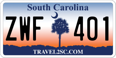 SC license plate ZWF401