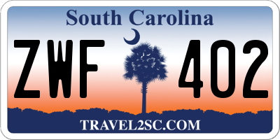 SC license plate ZWF402
