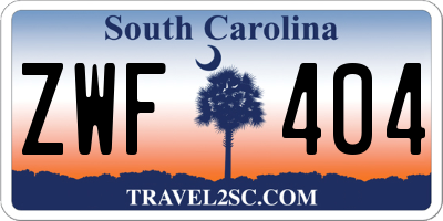 SC license plate ZWF404