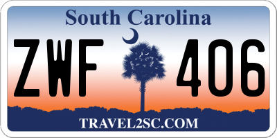 SC license plate ZWF406
