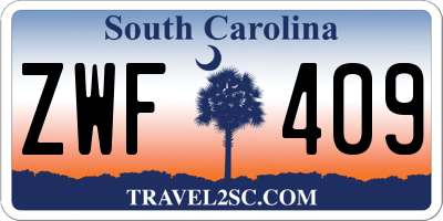 SC license plate ZWF409