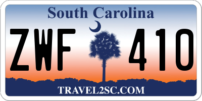 SC license plate ZWF410