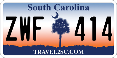 SC license plate ZWF414