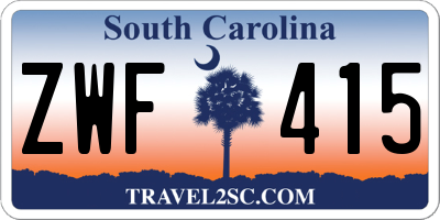 SC license plate ZWF415