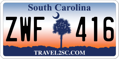 SC license plate ZWF416