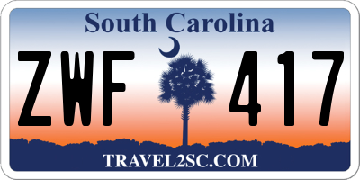 SC license plate ZWF417