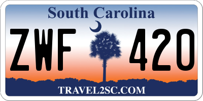 SC license plate ZWF420