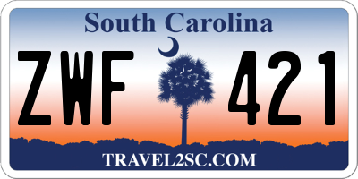 SC license plate ZWF421