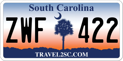 SC license plate ZWF422