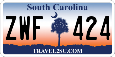 SC license plate ZWF424