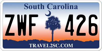 SC license plate ZWF426