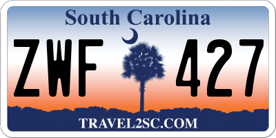 SC license plate ZWF427