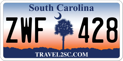 SC license plate ZWF428