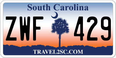 SC license plate ZWF429