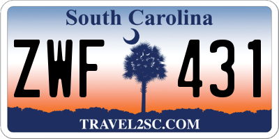 SC license plate ZWF431