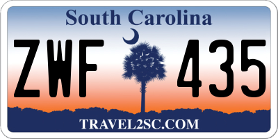 SC license plate ZWF435