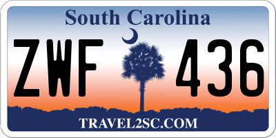 SC license plate ZWF436