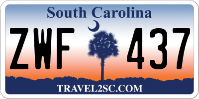 SC license plate ZWF437