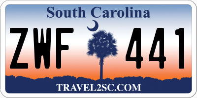SC license plate ZWF441