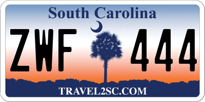 SC license plate ZWF444