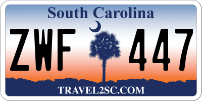 SC license plate ZWF447