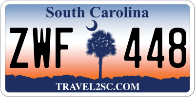 SC license plate ZWF448