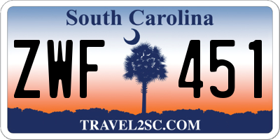SC license plate ZWF451