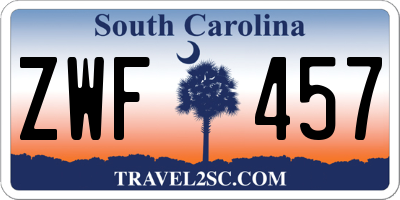 SC license plate ZWF457