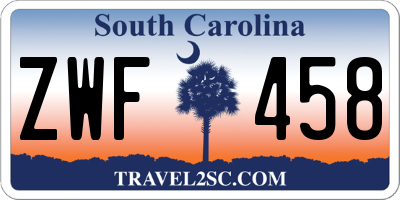 SC license plate ZWF458