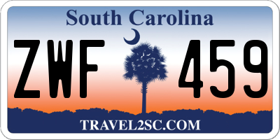 SC license plate ZWF459