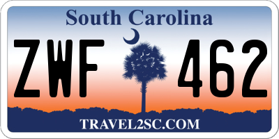 SC license plate ZWF462