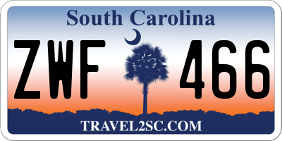 SC license plate ZWF466