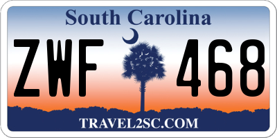SC license plate ZWF468
