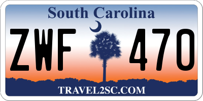 SC license plate ZWF470