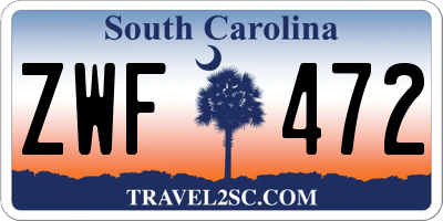 SC license plate ZWF472