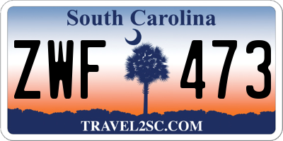 SC license plate ZWF473