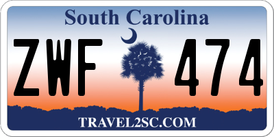 SC license plate ZWF474