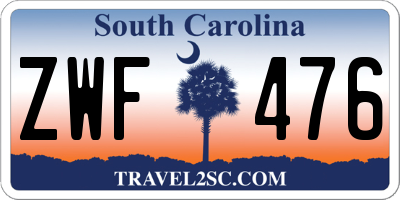 SC license plate ZWF476