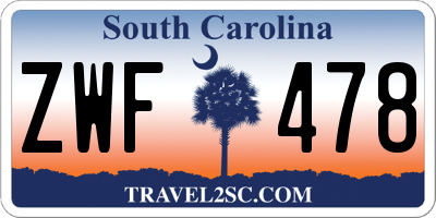 SC license plate ZWF478