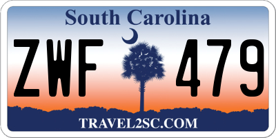 SC license plate ZWF479