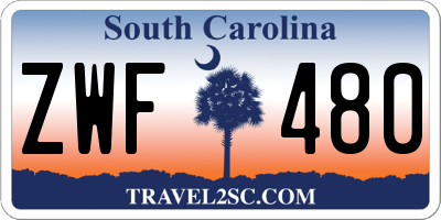 SC license plate ZWF480
