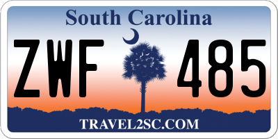 SC license plate ZWF485