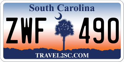 SC license plate ZWF490