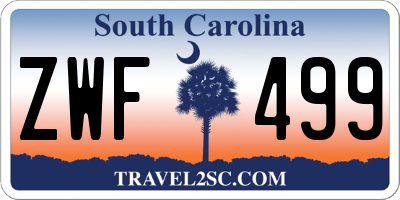 SC license plate ZWF499