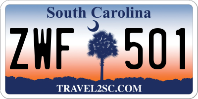 SC license plate ZWF501