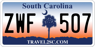 SC license plate ZWF507