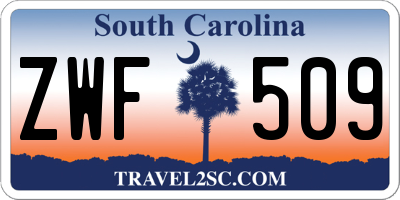 SC license plate ZWF509