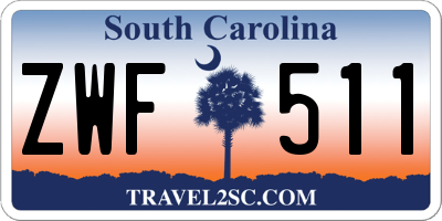 SC license plate ZWF511